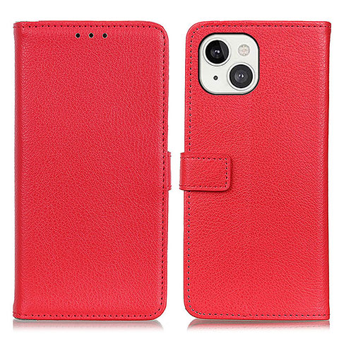 Funda de Cuero Cartera con Soporte Carcasa T01 para Apple iPhone 13 Rojo