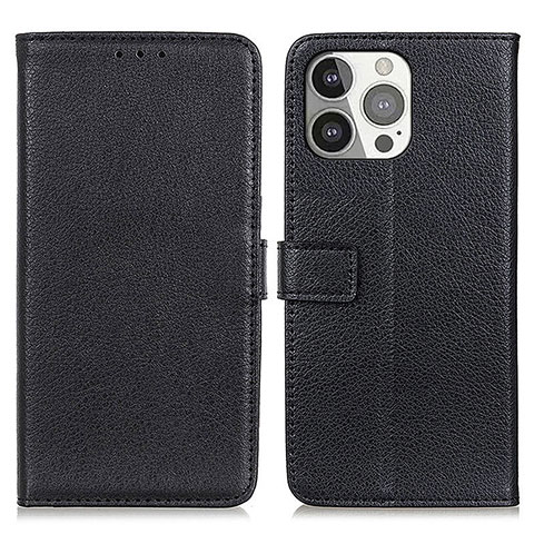 Funda de Cuero Cartera con Soporte Carcasa T01 para Apple iPhone 14 Pro Max Negro