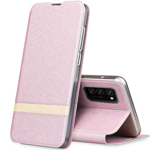 Funda de Cuero Cartera con Soporte Carcasa T01 para Huawei Honor V30 Pro 5G Oro Rosa