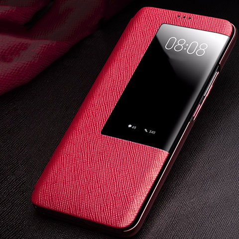 Funda de Cuero Cartera con Soporte Carcasa T01 para Huawei Mate 20 X 5G Rojo