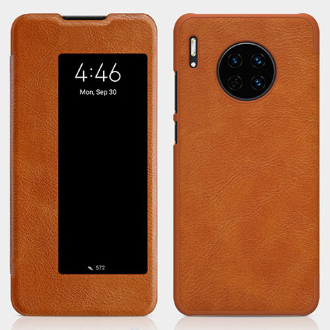 Funda de Cuero Cartera con Soporte Carcasa T01 para Huawei Mate 30 Naranja