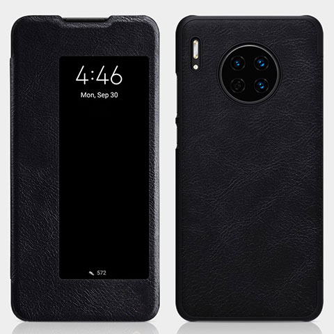 Funda de Cuero Cartera con Soporte Carcasa T01 para Huawei Mate 30 Negro