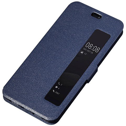 Funda de Cuero Cartera con Soporte Carcasa T01 para Huawei P20 Azul