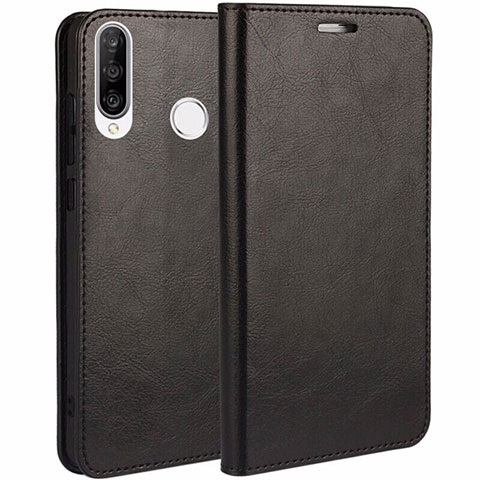 Funda de Cuero Cartera con Soporte Carcasa T01 para Huawei P30 Lite Negro