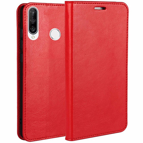 Funda de Cuero Cartera con Soporte Carcasa T01 para Huawei P30 Lite New Edition Rojo