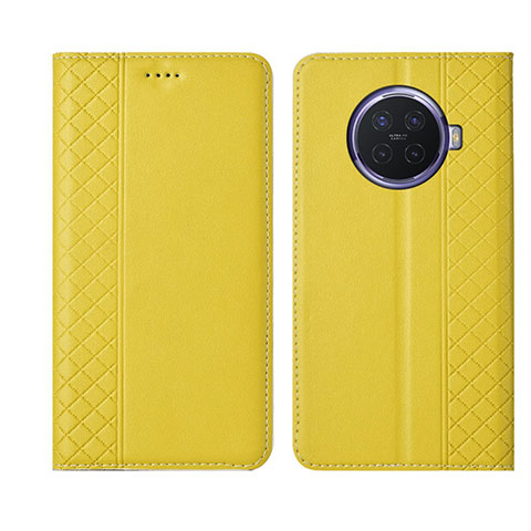 Funda de Cuero Cartera con Soporte Carcasa T01 para Oppo Ace2 Amarillo