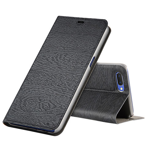 Funda de Cuero Cartera con Soporte Carcasa T01 para Oppo R15X Negro