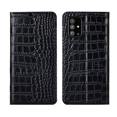 Funda de Cuero Cartera con Soporte Carcasa T01 para Samsung Galaxy A51 5G Negro