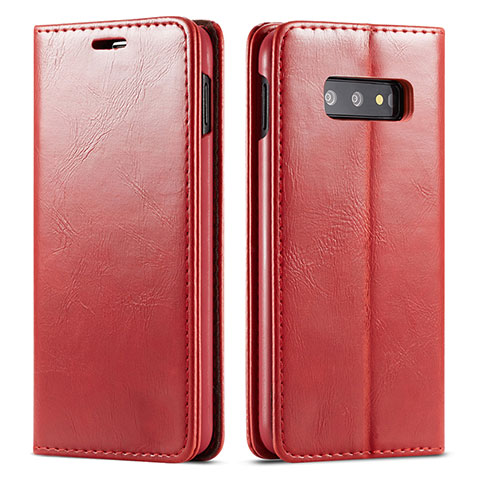 Funda de Cuero Cartera con Soporte Carcasa T01 para Samsung Galaxy S10e Rojo