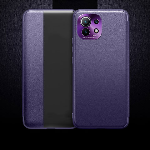 Funda de Cuero Cartera con Soporte Carcasa T01 para Xiaomi Mi 11 Lite 4G Morado