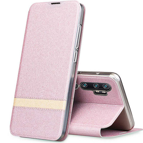 Funda de Cuero Cartera con Soporte Carcasa T01 para Xiaomi Mi Note 10 Pro Oro Rosa