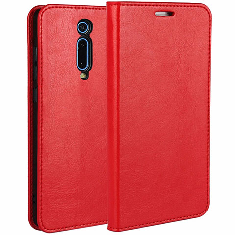 Funda de Cuero Cartera con Soporte Carcasa T01 para Xiaomi Redmi K20 Rojo