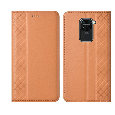 Funda de Cuero Cartera con Soporte Carcasa T01 para Xiaomi Redmi Note 9 Naranja