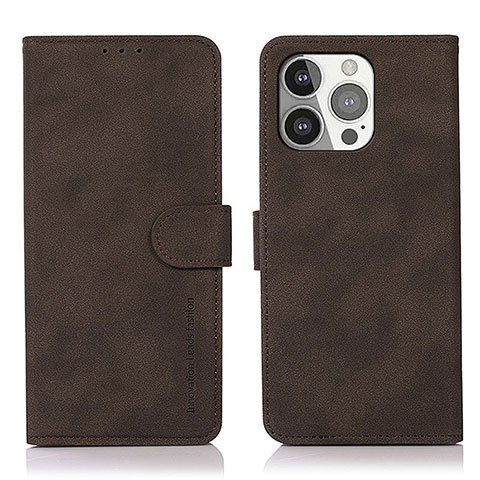 Funda de Cuero Cartera con Soporte Carcasa T02 para Apple iPhone 13 Pro Max Marron