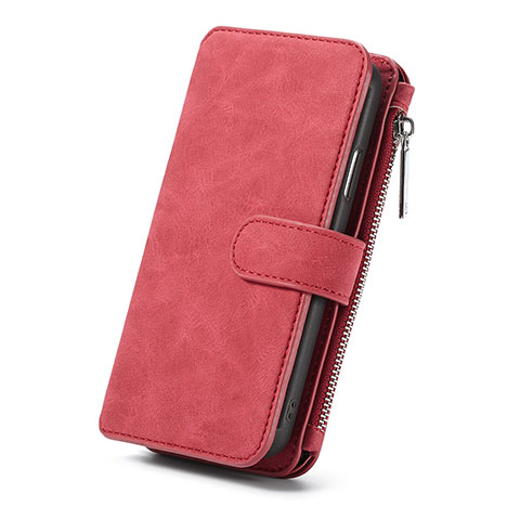 Funda de Cuero Cartera con Soporte Carcasa T02 para Apple iPhone XR Rojo