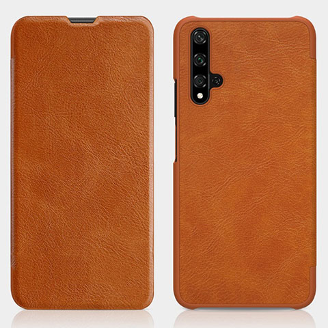 Funda de Cuero Cartera con Soporte Carcasa T02 para Huawei Honor 20 Naranja