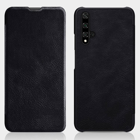 Funda de Cuero Cartera con Soporte Carcasa T02 para Huawei Honor 20S Negro