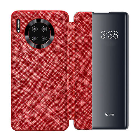 Funda de Cuero Cartera con Soporte Carcasa T02 para Huawei Mate 30 Pro Rojo