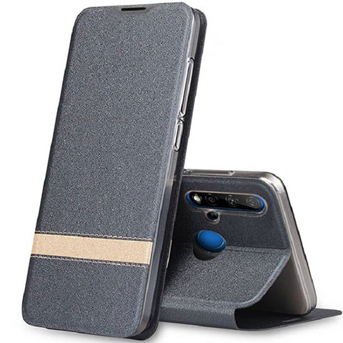 Funda de Cuero Cartera con Soporte Carcasa T02 para Huawei Nova 5i Gris Oscuro