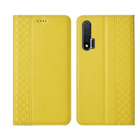 Funda de Cuero Cartera con Soporte Carcasa T02 para Huawei Nova 6 5G Amarillo