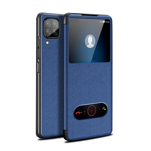 Funda de Cuero Cartera con Soporte Carcasa T02 para Huawei Nova 7i Azul