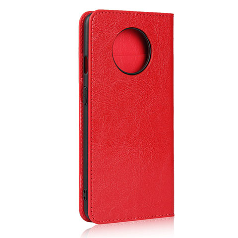 Funda de Cuero Cartera con Soporte Carcasa T02 para OnePlus 7T Rojo