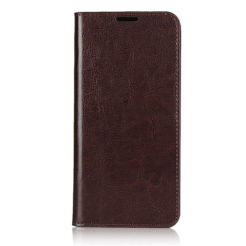 Funda de Cuero Cartera con Soporte Carcasa T02 para Oppo F15 Marron