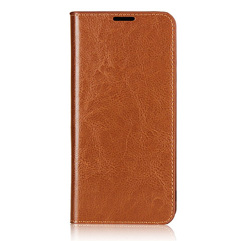 Funda de Cuero Cartera con Soporte Carcasa T02 para Oppo F15 Naranja