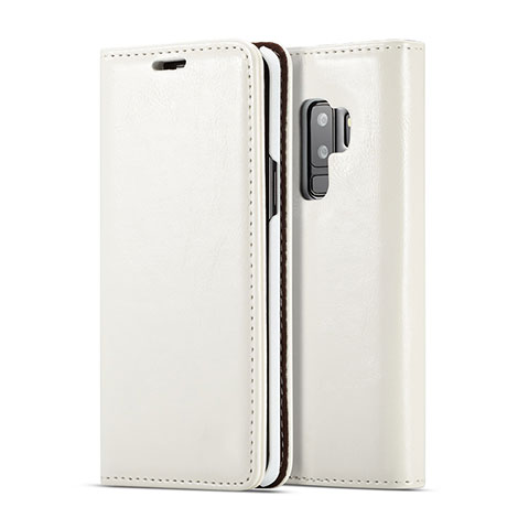 Funda de Cuero Cartera con Soporte Carcasa T02 para Samsung Galaxy S9 Plus Blanco