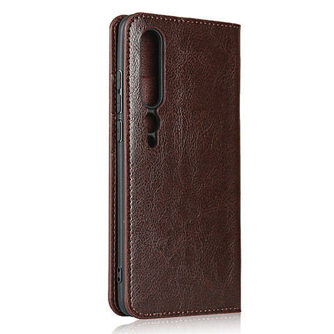 Funda de Cuero Cartera con Soporte Carcasa T02 para Xiaomi Mi 10 Marron