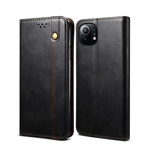 Funda de Cuero Cartera con Soporte Carcasa T02 para Xiaomi Mi 11 5G Negro