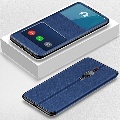 Funda de Cuero Cartera con Soporte Carcasa T02 para Xiaomi Mi 9T Pro Azul