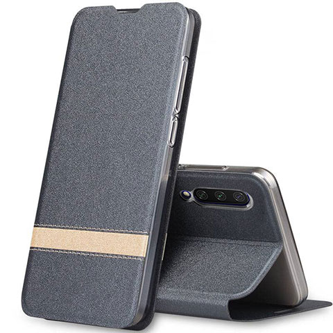 Funda de Cuero Cartera con Soporte Carcasa T02 para Xiaomi Mi A3 Gris Oscuro