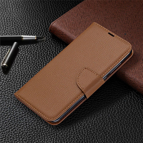 Funda de Cuero Cartera con Soporte Carcasa T02 para Xiaomi Redmi 10X 4G Marron