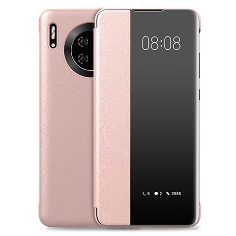 Funda de Cuero Cartera con Soporte Carcasa T03 para Huawei Mate 30 Pro Oro Rosa