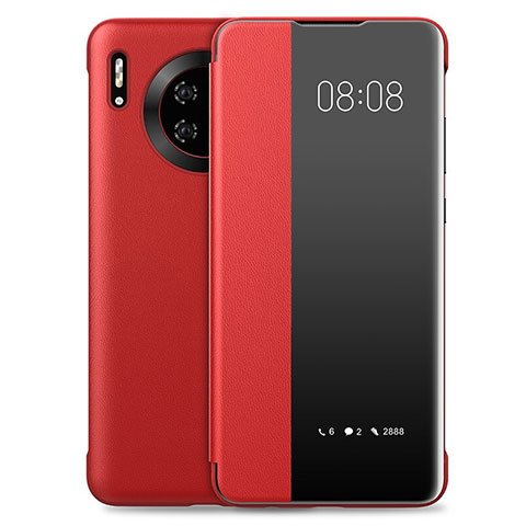 Funda de Cuero Cartera con Soporte Carcasa T03 para Huawei Mate 30 Pro Rojo