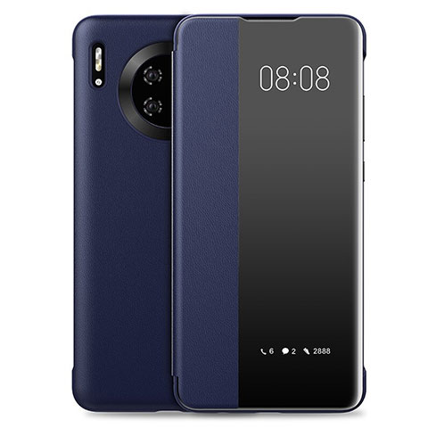 Funda de Cuero Cartera con Soporte Carcasa T03 para Huawei Mate 30E Pro 5G Azul