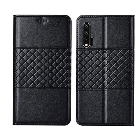 Funda de Cuero Cartera con Soporte Carcasa T03 para Huawei Nova 6 Negro