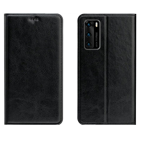 Funda de Cuero Cartera con Soporte Carcasa T03 para Huawei P40 Negro