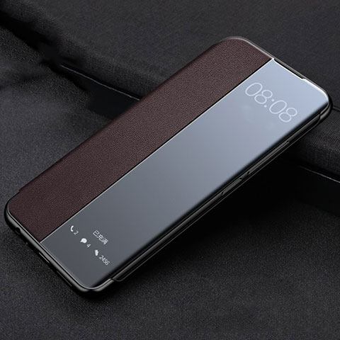 Funda de Cuero Cartera con Soporte Carcasa T03 para Huawei P40 Pro Marron