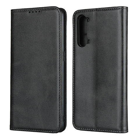 Funda de Cuero Cartera con Soporte Carcasa T03 para Oppo F15 Negro