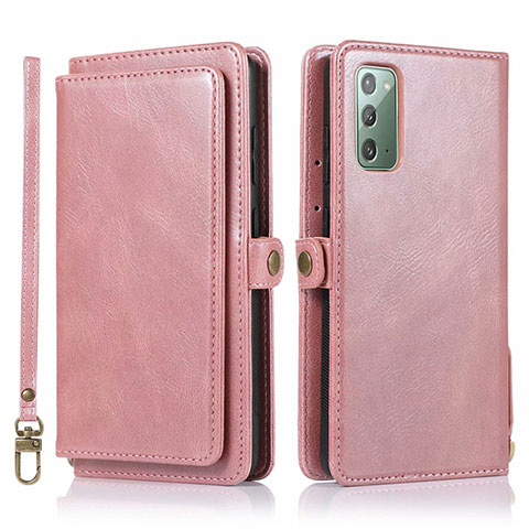 Funda de Cuero Cartera con Soporte Carcasa T03 para Samsung Galaxy Note 20 5G Oro Rosa