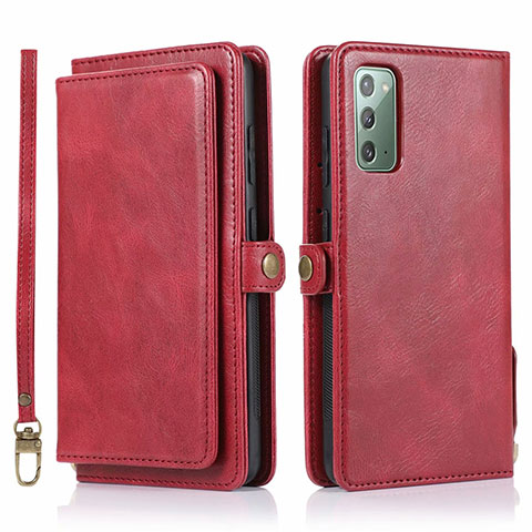 Funda de Cuero Cartera con Soporte Carcasa T03 para Samsung Galaxy Note 20 5G Rojo