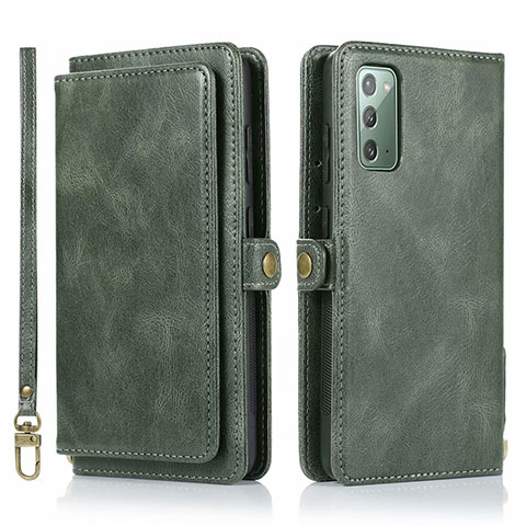 Funda de Cuero Cartera con Soporte Carcasa T03 para Samsung Galaxy Note 20 5G Verde