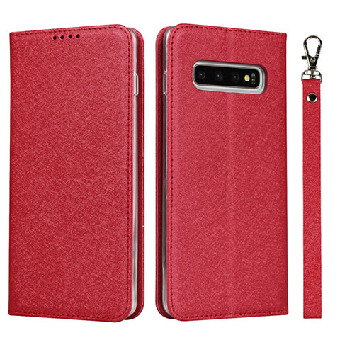 Funda de Cuero Cartera con Soporte Carcasa T03 para Samsung Galaxy S10 5G Rojo