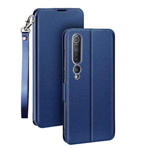 Funda de Cuero Cartera con Soporte Carcasa T03 para Xiaomi Mi 10 Azul