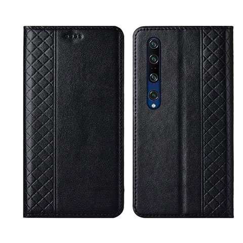 Funda de Cuero Cartera con Soporte Carcasa T03 para Xiaomi Mi 10 Pro Negro