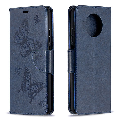 Funda de Cuero Cartera con Soporte Carcasa T03 para Xiaomi Mi 10i 5G Azul