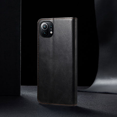 Funda de Cuero Cartera con Soporte Carcasa T03 para Xiaomi Mi 11 5G Negro