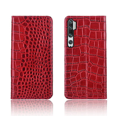 Funda de Cuero Cartera con Soporte Carcasa T03 para Xiaomi Mi Note 10 Pro Rojo